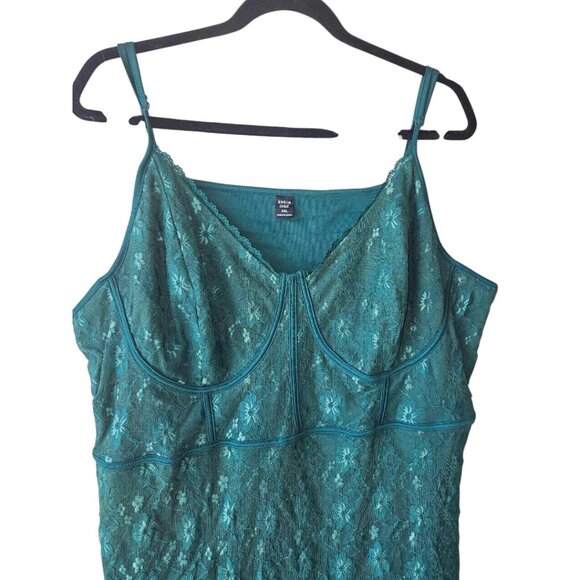 Women's Size 4XL Green Floral Lace Summer/Spring Sleeveless Dress - Picture 2 of 2